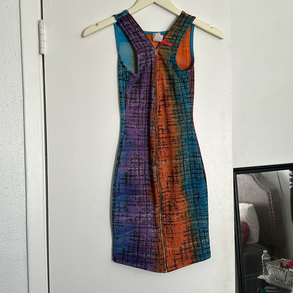 Sexy full zipper front dress